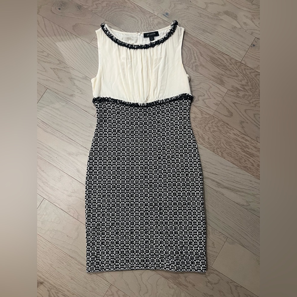 St John tweed grey cocktail dress